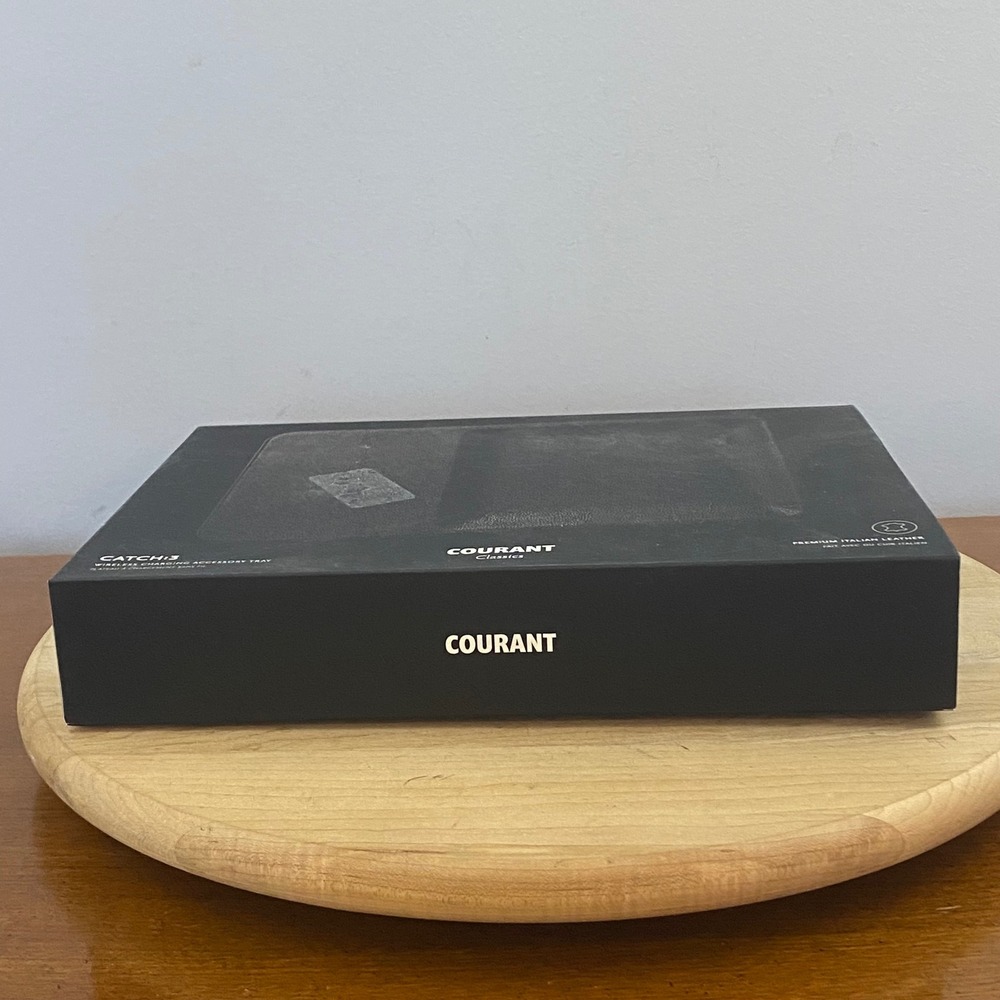 Courant Catch:3 Classics Black Leather Wireless Charger Valet Tray TESTED WORKS - Picture 4 of 8